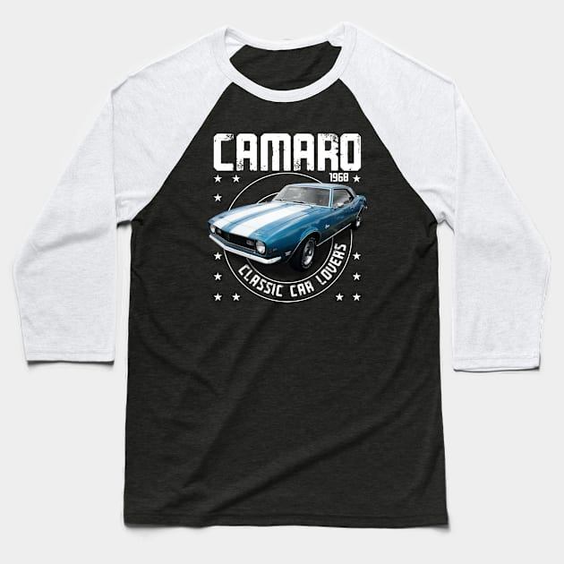 Classic Car Camaro Z28 1968 Baseball T-Shirt by cecatto1994